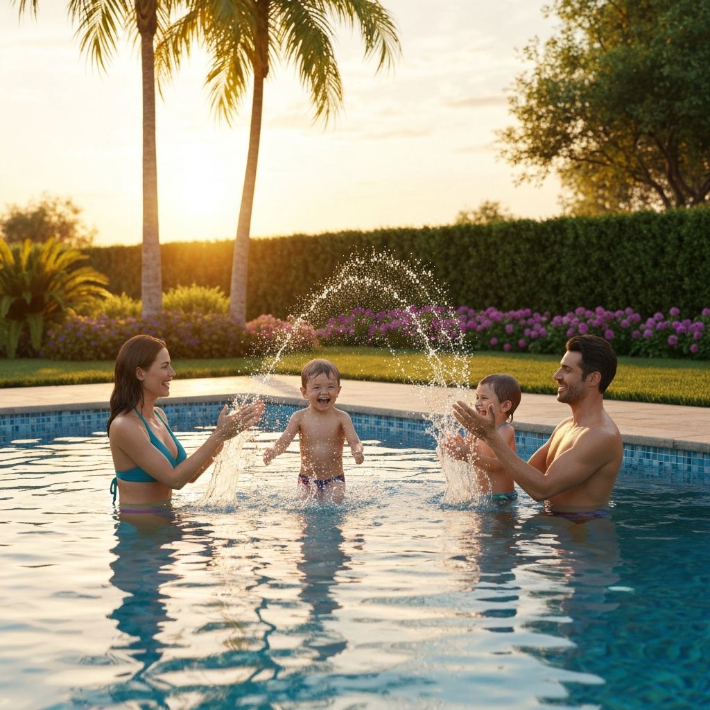 AquaBid team reviewing pool construction plans