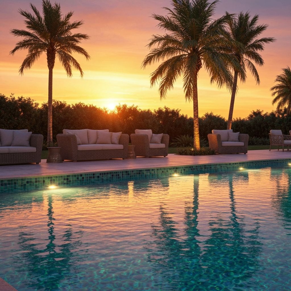 Aerial view of a luxury infinity pool